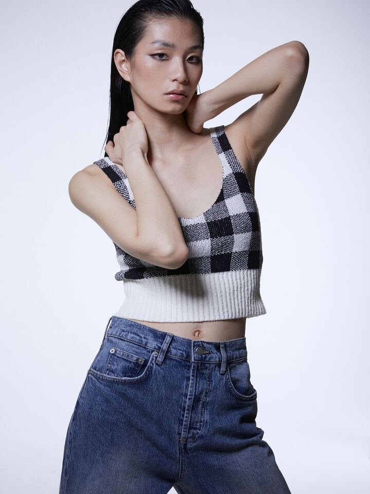 Vichy print top - women's tops - Multi-color | Sisley image number 7